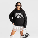 Iowa Hawkeyes Bold Move Black Label Premium Fleece Drop Shoulder Crewneck