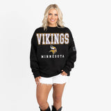 Minnesota Vikings Level Up Black Label Premium Fleece Crew Sweatshirt