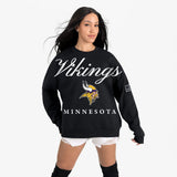 Minnesota Vikings Legacy Club Black Label Premium Fleece Drop Shoulder Crewneck