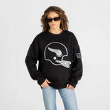 Minnesota Vikings Bold Move Black Label Premium Fleece Drop Shoulder Crewneck