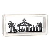 White Wood Palm Nativity Frame