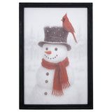 Cardinal Top Hat Snowman Frame