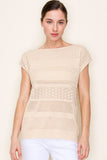 Crochet Knitted Short Sleeve Pullover