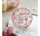 4" Dried Pink Hydrangea Glass Votive Jar