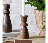 6" Dark Wood Taper Holder