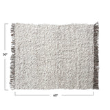 60 X 50 Woven New Zealand Wool Blend Shag Throw