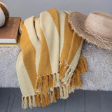 Woven Recycled Cotton Blend Striped Throw