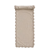 Cotton Table Runner with Crocheted Trim
