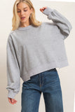 Ribbed Crew Neck Sweatshirt