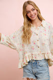Floral Ruffle Hem Top