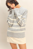 Striped High Neck Sweater