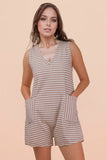 Striped Knit Casual Comfy Romper
