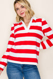 Polo Collared Long Sleeve Knit Top