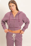 Striped Zip-up Hoodie