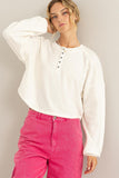 Cropped Henley Sweater