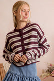 Stripe Knit Sweater Cardigan