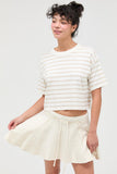 Round Neck Striped Crop Top
