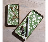 Green Floral Rect. Trays