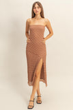 Textured Lace Midi Sheath Dress