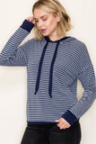 Draw String Striped Top