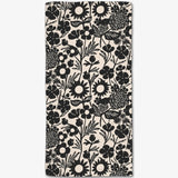 Black Flower Garden Bar Towel