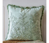20" Celadon Green Zinnia Pillow
