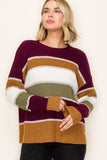 Multi Color Block Striped Pullover