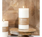 8" H. Wide Led Pillar Candle