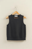 Sleeveless Crew Neck Top