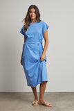 Cotton Side Ties Knit Midi Dress