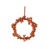 Flocked Foam Ball Wreath, Orange Color