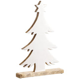 18" Tree Table Top With Star - White
