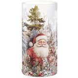 8" Santa Glass Candleholder