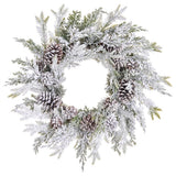 22" Snow Pinecone Wreath