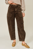 Corduroy Semi Barrel Pants 100% Cotton