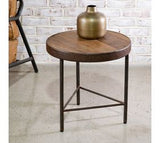 Wood & Iron Round Table Heavily Distressed