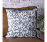 18" Steel & Green Lotus Pillow
