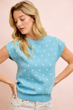Polka Dot Sleeveless Knit Top