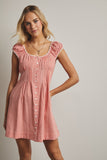 Gingham Button Up Mini Dress