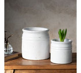 White Double Line Vase