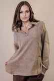 Mineral Washed Oversized French Terry Knit Top