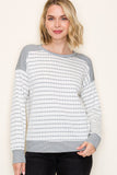 Stripe Contrasted Long Sleeve Top