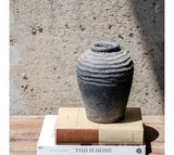 8" Charcoal Horizontal Line Vase