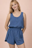 Button Down Activewear Romper