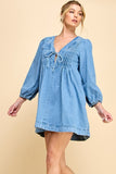 Pleated Dress W/long Sleeve