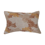 24" X 16" Woven Cotton Blend  Jacquard Lumbar Pillow,  Polyester Fill