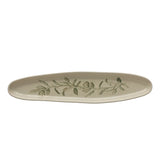 Oval Debossed Stoneware Tray w/ Botanical