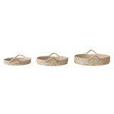 Decorative Hand-Woven Grass & Date Leaf Baskets w/ Handles