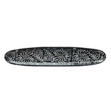 14Lx2-34W Stoneware Serving Platter w Botanicals, Black