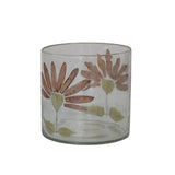 Recycled Glass Votive Holder with Gerber Daisy